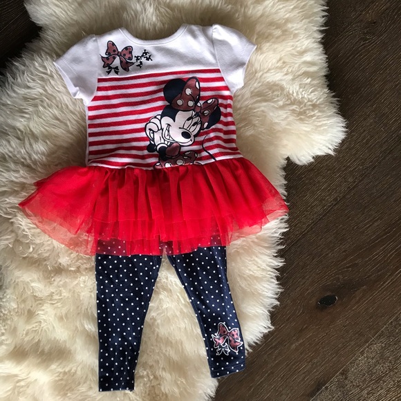 Disney Other - 5/$20 Disney mini mouse tutu top set 12Months